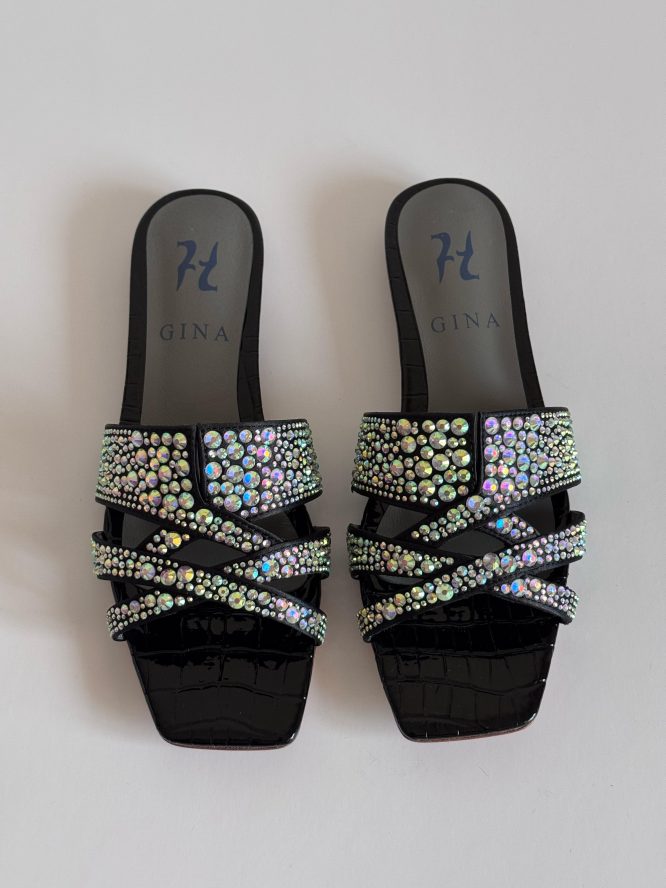 GINAA- CRYSTAL-EMBELLISHED LEATHER- SANDALS