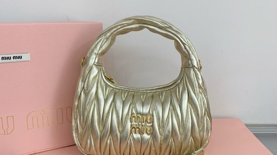 Miu Miu Gold Suede Handbag - Women