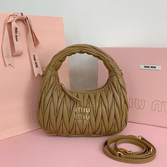 Miu Miu Coffee Suede Handbag - Women