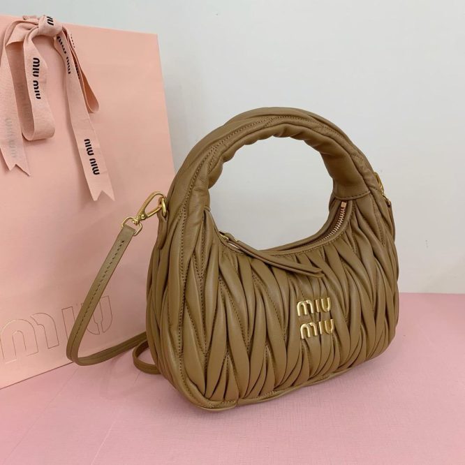 Miu Miu Coffee Suede Handbag - Women