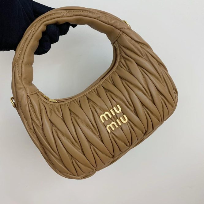 Miu Miu Coffee Suede Handbag - Women