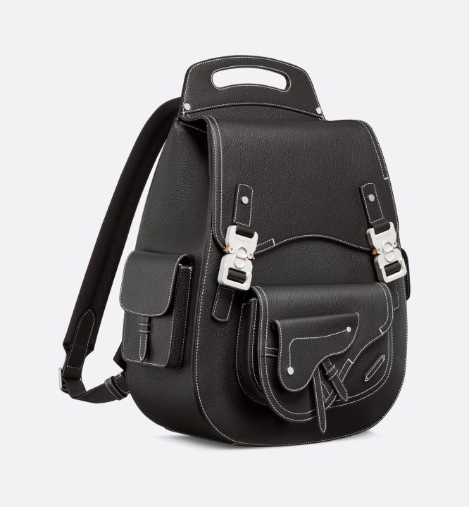 Dior Maxi Gallop Backpack Black Grained Calfskin