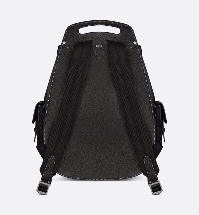 Dior Maxi Gallop Backpack Black Grained Calfskin