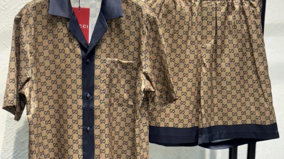 GuccI Printed silk shirt&Shorts set