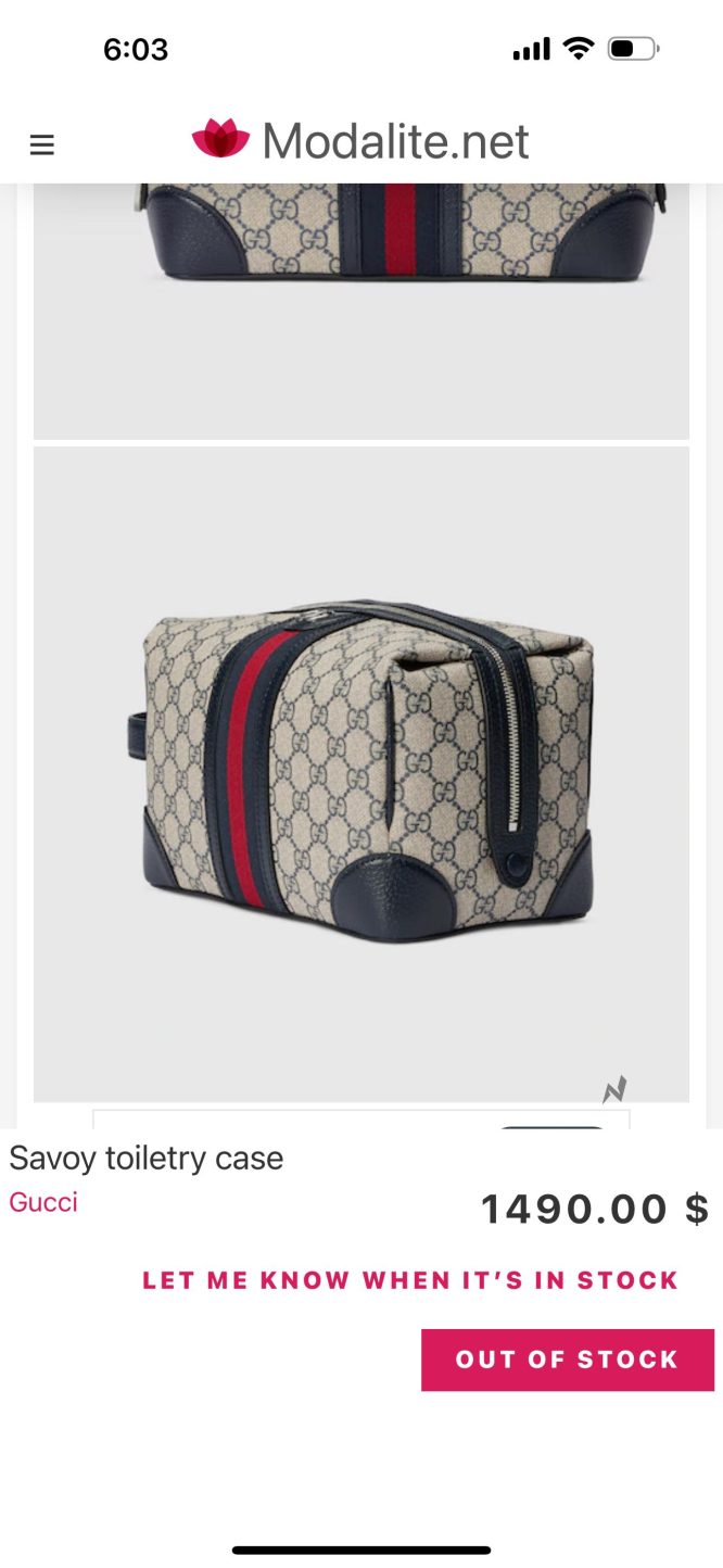 GUCCI- SAVOY MEDIUM TOILETRY CASE-WOMEN