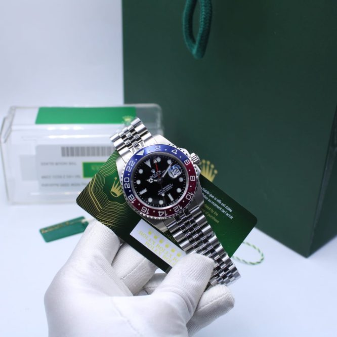 ROLEX- GMT-MASTER II "BATMAN" MENS JUBILEE BRACELET SWISS WATCH