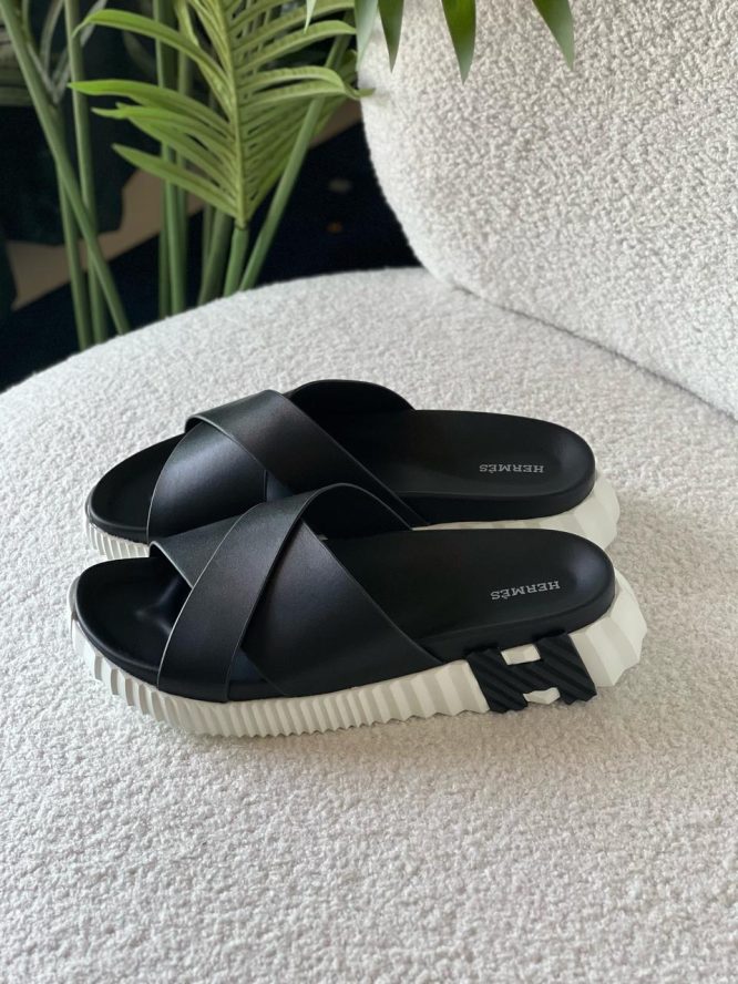 Pixi Rubber Cross Strap Slide Slippers for Men