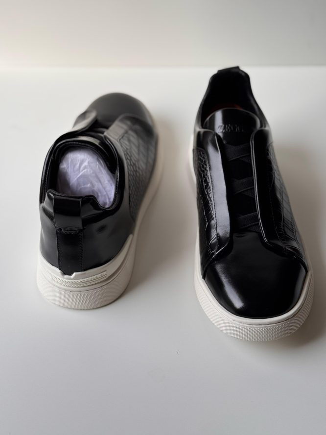 ZEGNA Slip-On Sneakers with Embossed Leather Detail