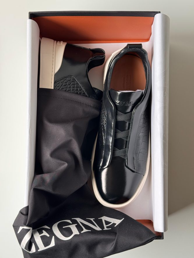 ZEGNA Slip-On Sneakers with Embossed Leather Detail