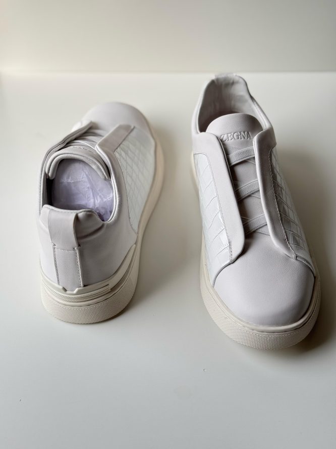 ZEGNA Slip-On Sneakers with Embossed Leather Detail
