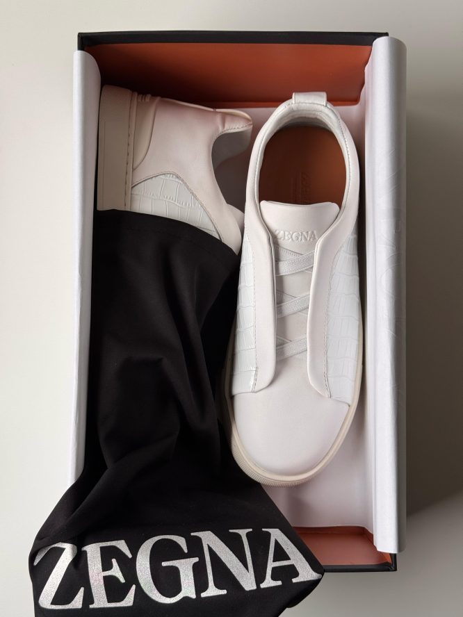 ZEGNA Slip-On Sneakers with Embossed Leather Detail