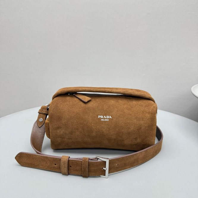 Prada Suede leather shoulder bag