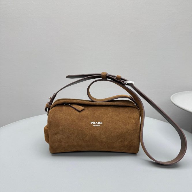 Prada Suede leather shoulder bag