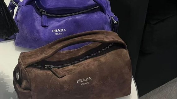 Prada Suede leather shoulder bag
