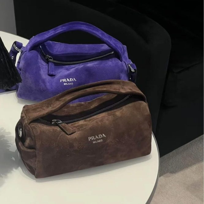 Prada Suede leather shoulder bag