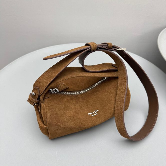 Prada Suede leather shoulder bag