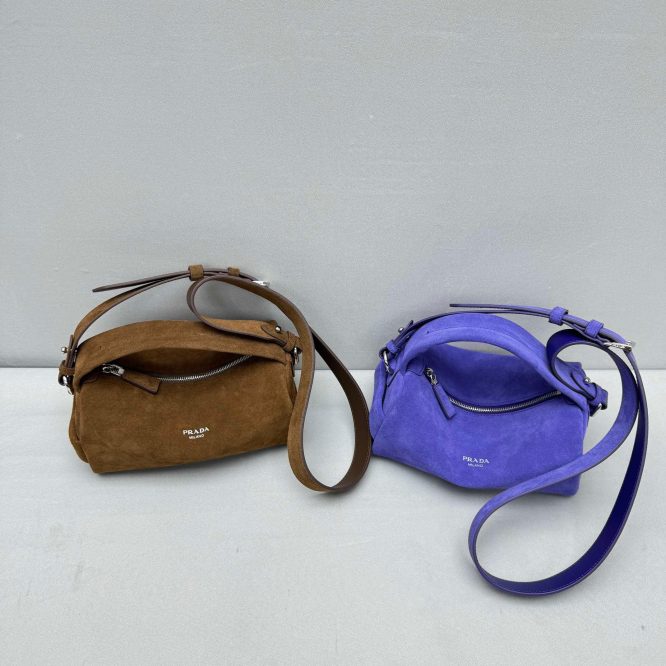 Prada Suede leather shoulder bag