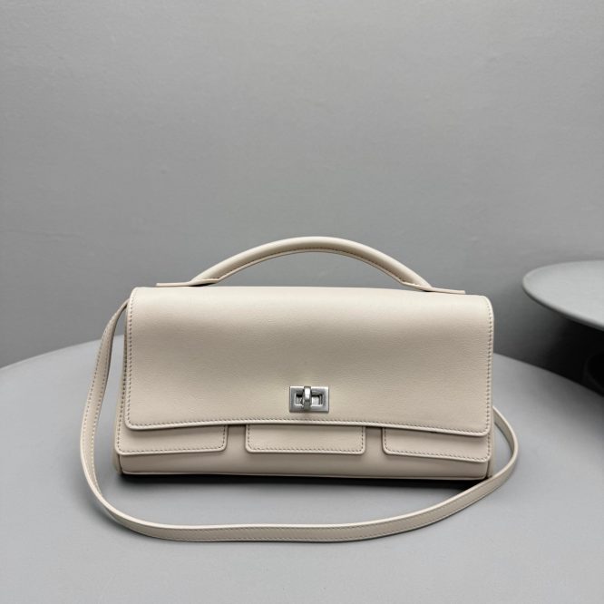 Balenciaga Burgundy Leather Shoulder Bag"
