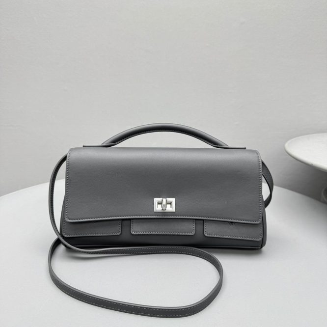 Balenciaga Burgundy Leather Shoulder Bag"