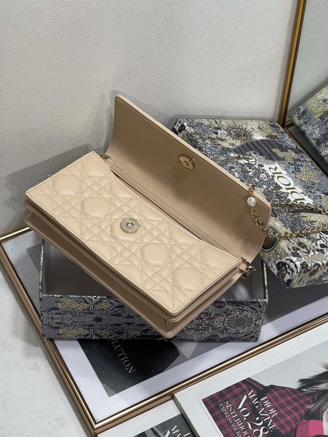 DIOR-CANNAGE LAMBSKIN- BAG-MATTE-BEIGE