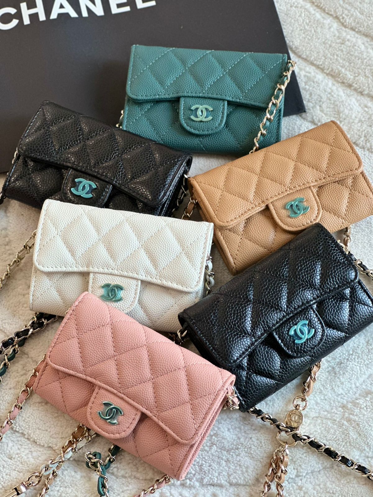 CHANEL - QUILTED SMALL- CLASSIC FLAP- CLUTCH WITH CHAIN