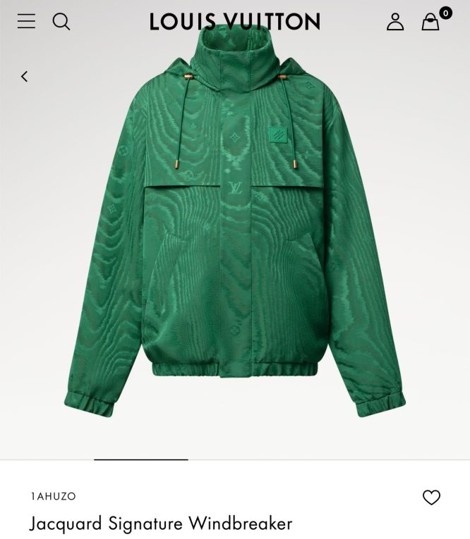 LOUIS VUITTON-JACQUARD SIGNATURE WINDBREAKER-MEN