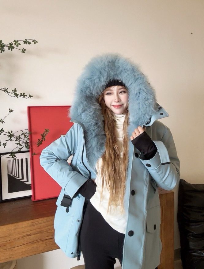 MONCLER-SKI JACKET REAL FUR-WOMEN