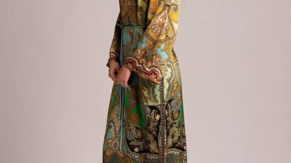 ALÉMAIS-CLEMENZA -MIDI DRESS- WITH HIGH NECK AND PAISLEY PRINT
