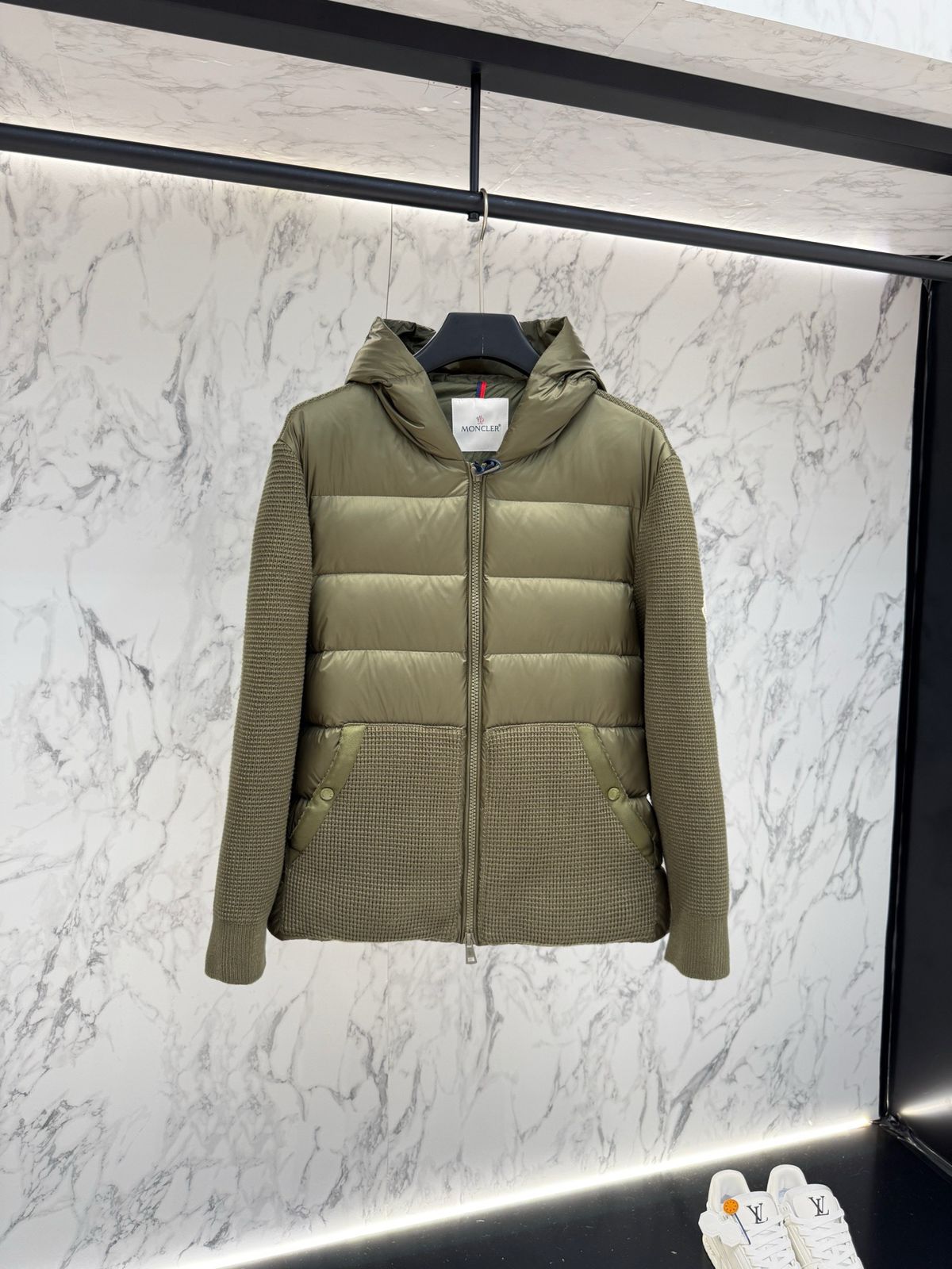 MONCLER- VIRGIN WOOL CASHMERE DOWN CARDIGAN -JACKET-MEN