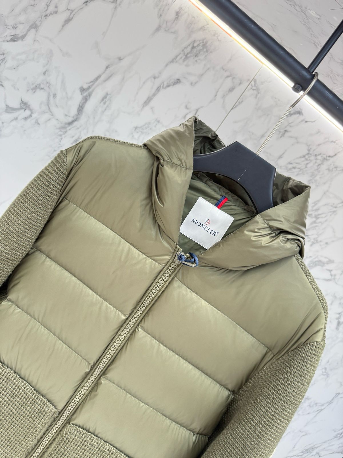MONCLER- VIRGIN WOOL CASHMERE DOWN CARDIGAN -JACKET-MEN