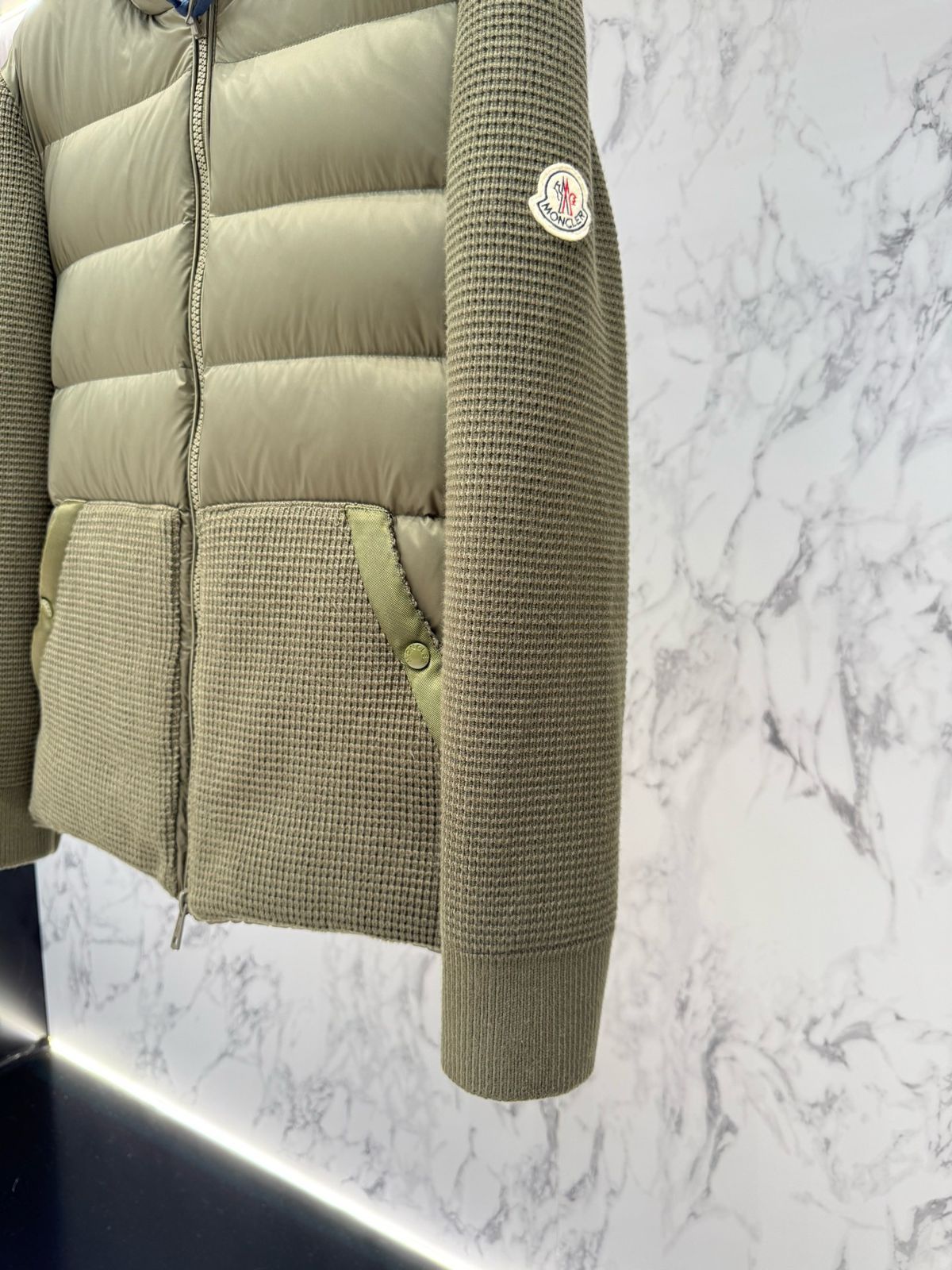 MONCLER- VIRGIN WOOL CASHMERE DOWN CARDIGAN -JACKET-MEN