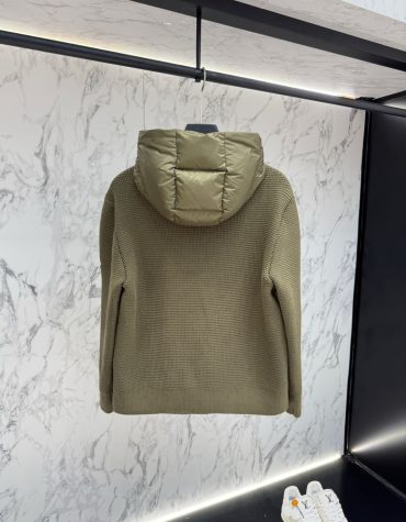 MONCLER- VIRGIN WOOL CASHMERE DOWN CARDIGAN -JACKET-MEN
