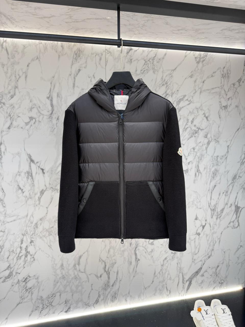 MONCLER- VIRGIN WOOL CASHMERE DOWN CARDIGAN -JACKET-MEN