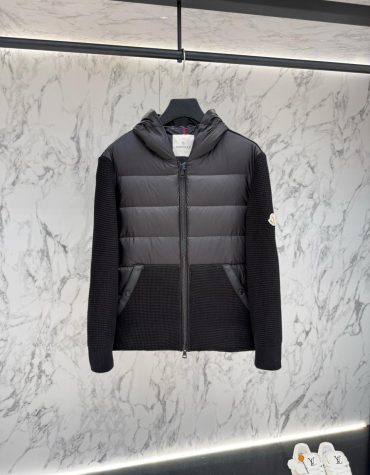 MONCLER- VIRGIN WOOL CASHMERE DOWN CARDIGAN -JACKET-MEN