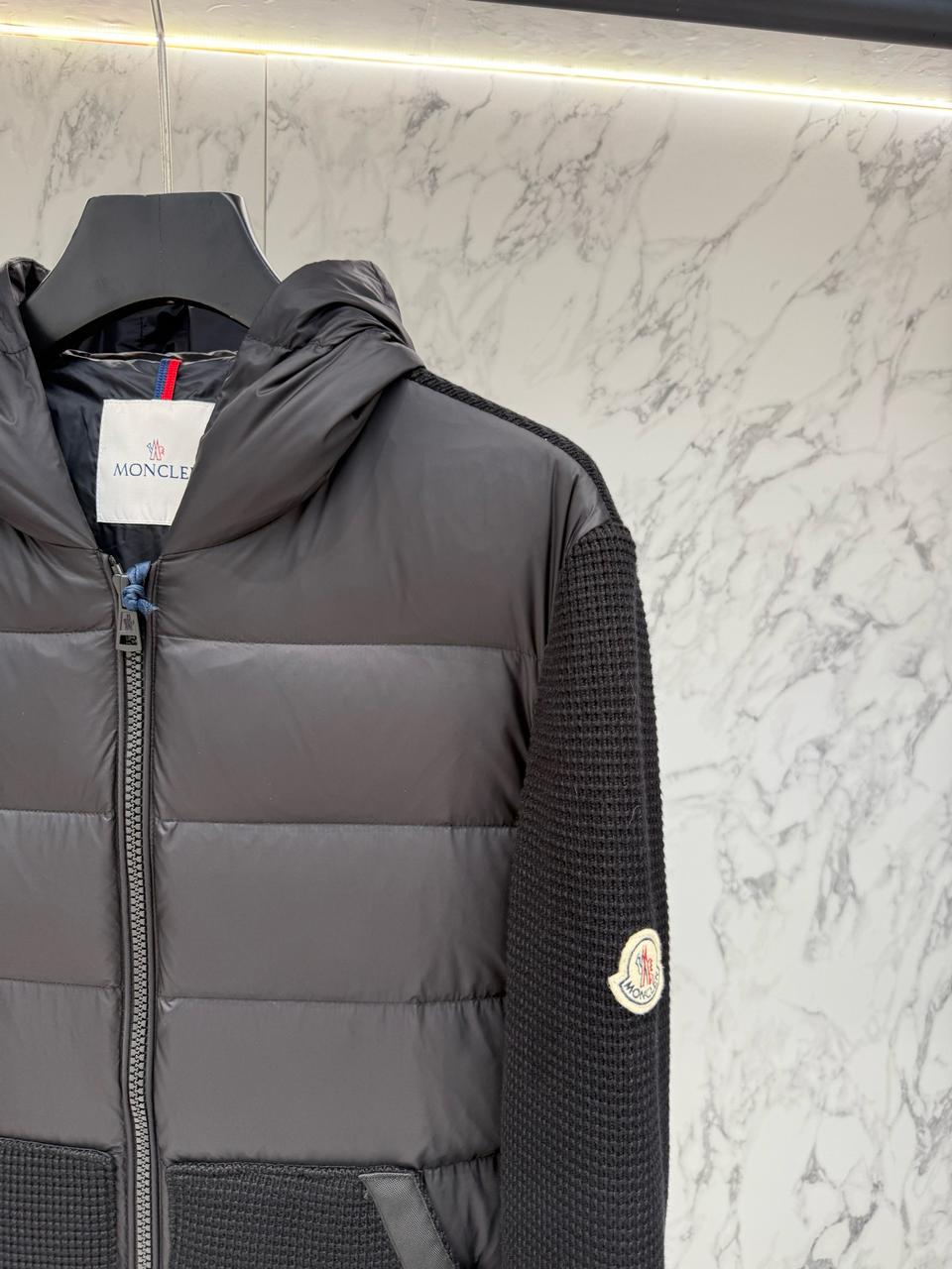 MONCLER- VIRGIN WOOL CASHMERE DOWN CARDIGAN -JACKET-MEN